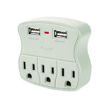 Multicontacto de pared 3 toma corriente + 2 USB