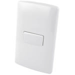 Apagador escalera de tecla con placa plástica - Blanco