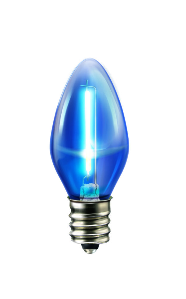 Foco Led Vela Color, Traslúcido, Azul, 0.5W, 2PACK